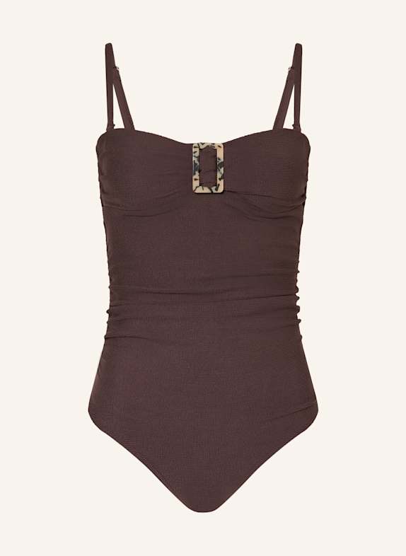 CYELL Bandeau-Badeanzug WAVY BROWN DUNKELROT