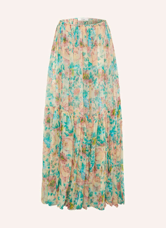 Chloé Seidenrock ROSÉ/ GRÜN/ GELB