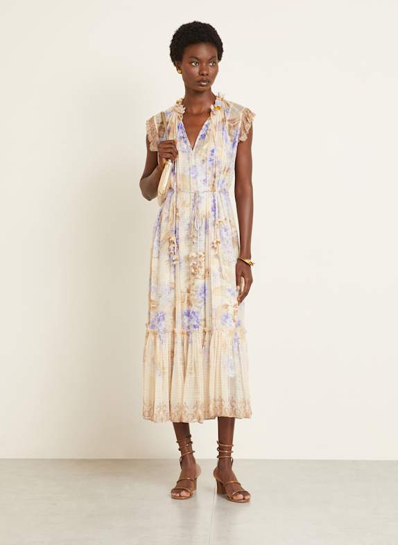 ZIMMERMANN Dress CREAM/ ECRU/ LIGHT PURPLE