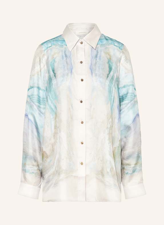 ZIMMERMANN Hemdbluse ILLUMINATE aus Seide HELLBLAU/ TÜRKIS/ HELLROSA