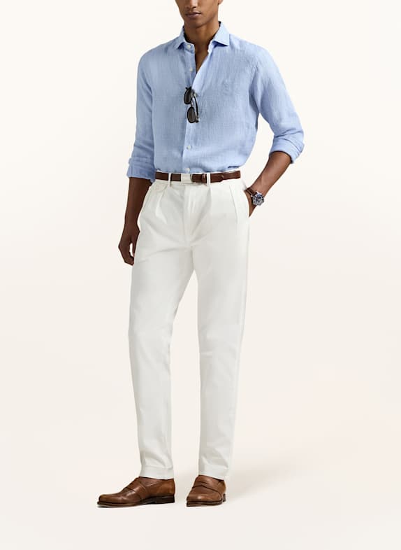 POLO RALPH LAUREN Linnen hemd Custom Fit BLAUW / WIT