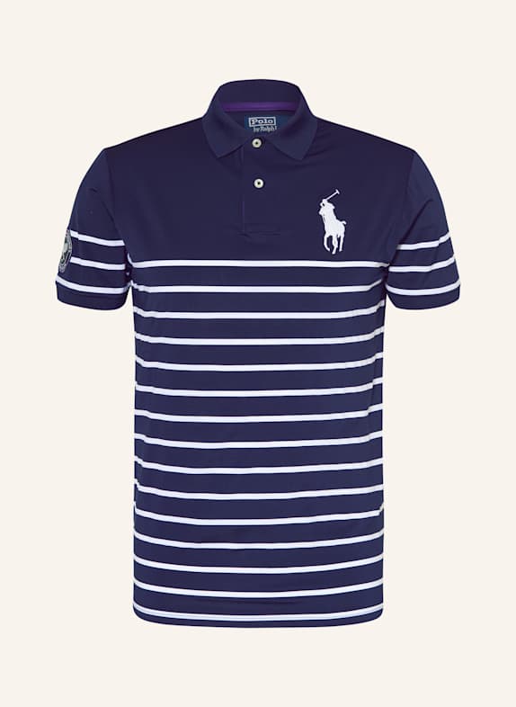 POLO RALPH LAUREN Jersey-Poloshirt Custom Slim Fit DUNKELBLAU/ WEISS