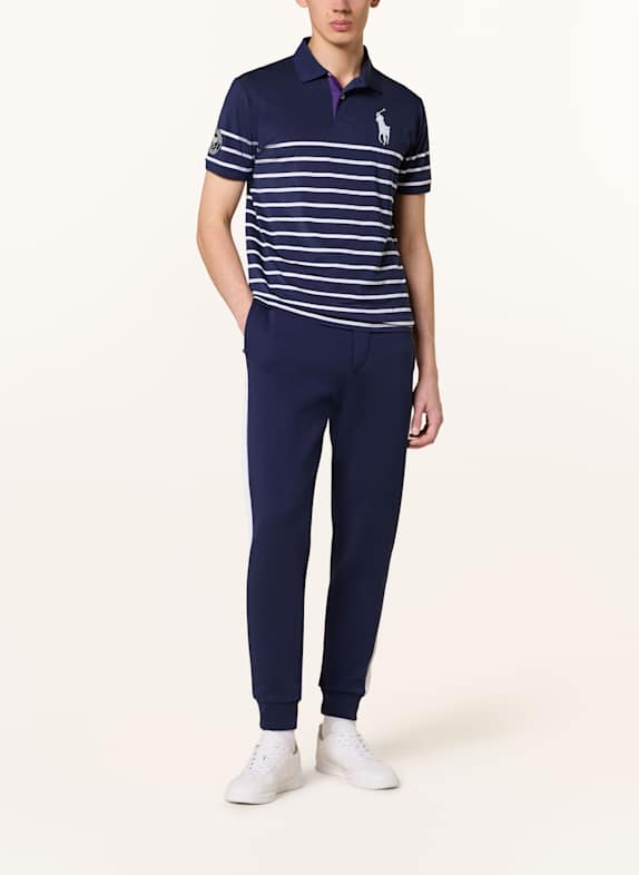 POLO RALPH LAUREN Jersey polo shirt custom slim fit DARK BLUE / WHITE