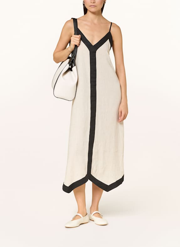 InWear Leinenkleid RIGITTAIW CREME/ SCHWARZ