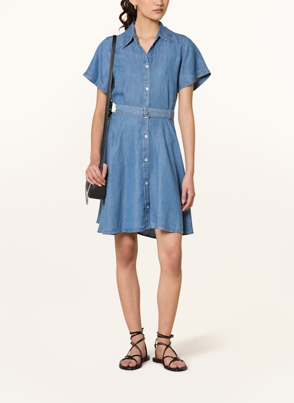 HUGO Hemdblusenkleid KASTAMI in Jeansoptik BLAU