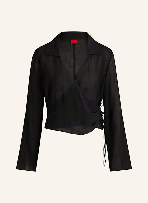 HUGO Wickelbluse SCHWARZ