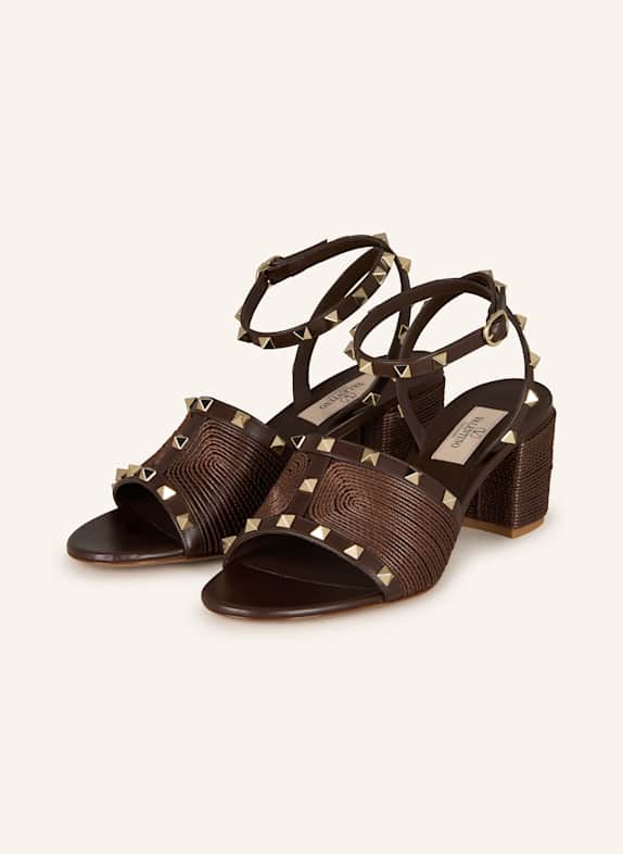VALENTINO GARAVANI Sandály ROCKSTUD TMAVĚ HNĚDÁ