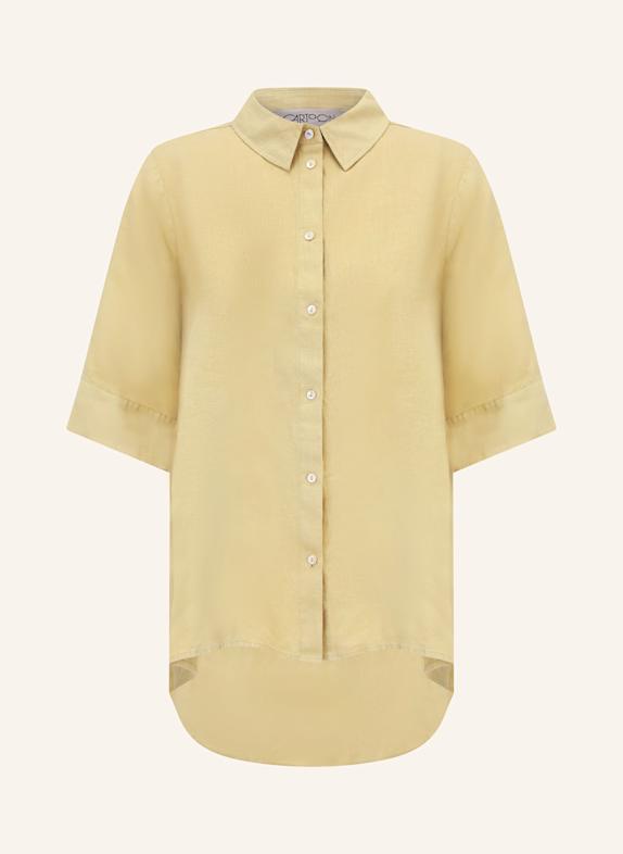CARTOON Shirt blouse made of linen LIGHT GREEN