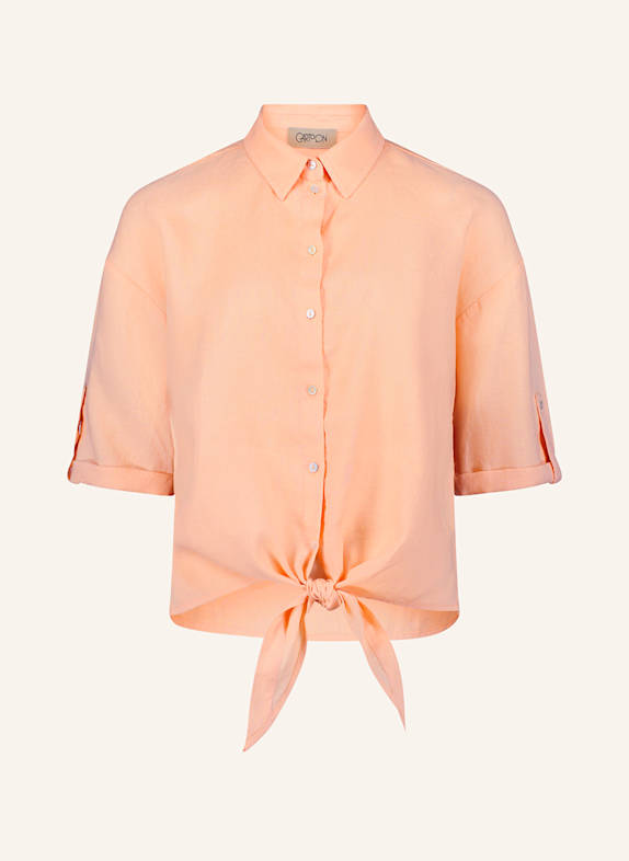 CARTOON Shirt blouse made of linen with 3/4 sleeves LIGHT ORANGE