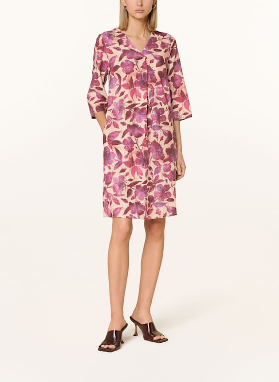 CARTOON Dress with 3/4 sleeves CREAM/ PURPLE/ DARK PURPLE