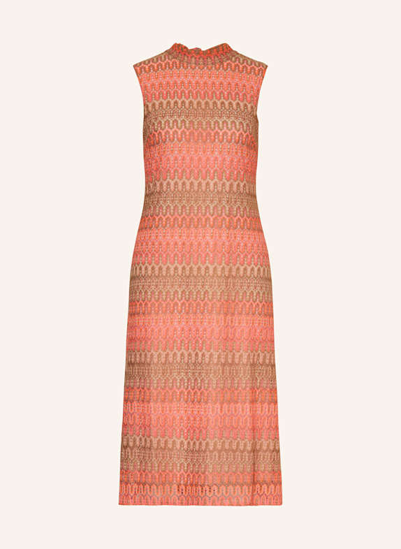 CARTOON Dress made from broderie anglaise and glitter thread NEON PINK/ TAUPE/ WHITE
