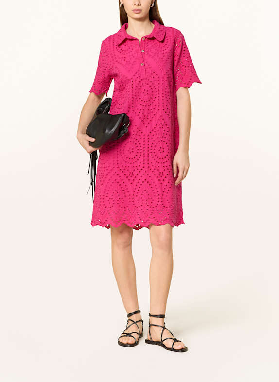 CARTOON Hemdblusenkleid aus Lochspitze PINK