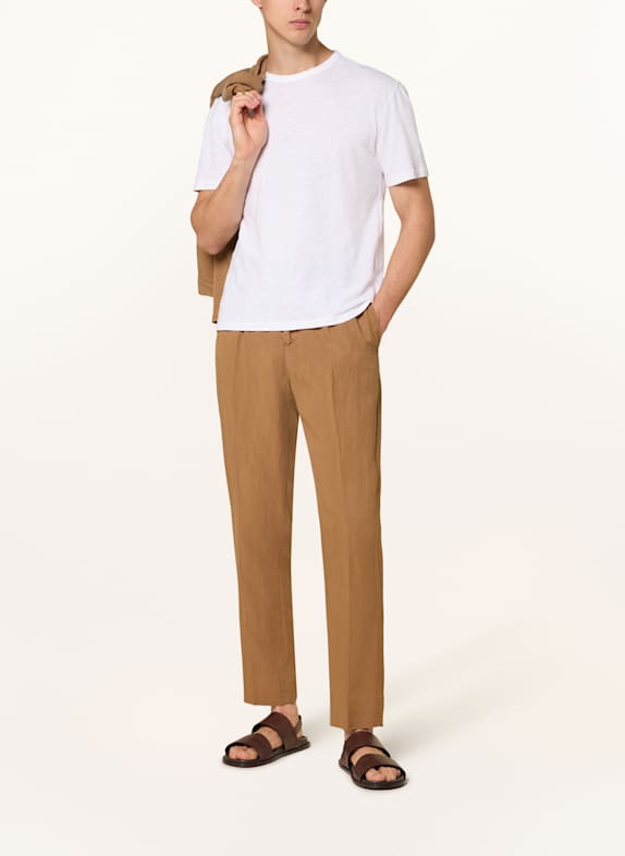 Officine Générale T-shirt with linen WHITE