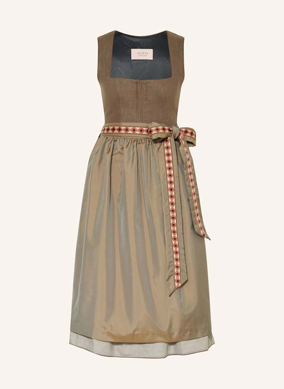 ALISSA BY KINGA MATHE Dirndl KARLA mit Leinen TAUPE/ HELLGRAU