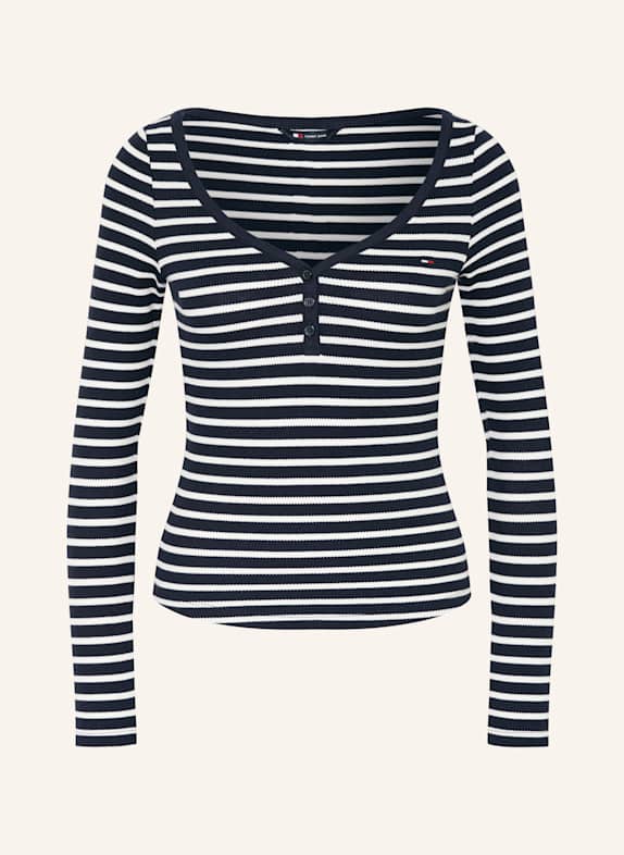 TOMMY JEANS Longsleeve DUNKELBLAU/ WEISS