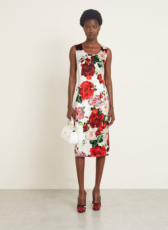 DOLCE 
GABBANA Cocktailkleid WEISS/ ROT/ DUNKELGRÜN