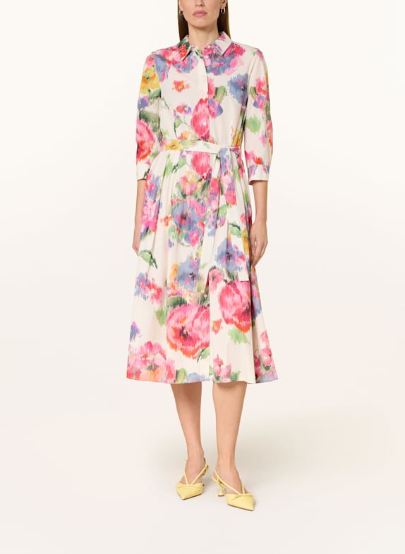 oui Hemdblusenkleid mit 3/4-Arm ECRU/ PINK/ HELLGRÜN