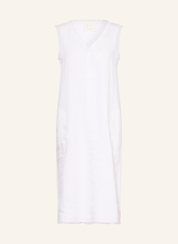oui Kleid im Materialmix mit Leinen WEISS