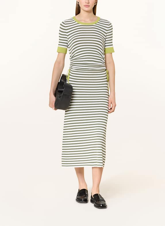 oui Strickkleid WEISS/ OLIV