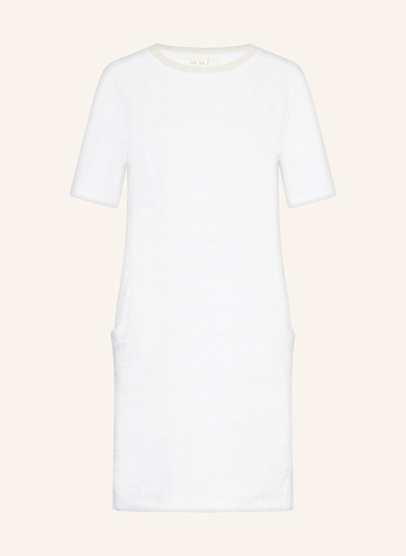 oui Kleid im Materialmix mit Leinen 1002 optic white