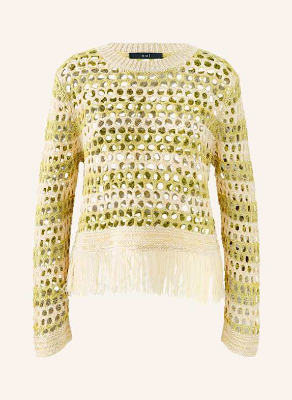 oui Pullover WEISS/ GRÜN