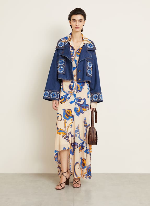 ETRO Shirt dress BEIGE/ BLUE