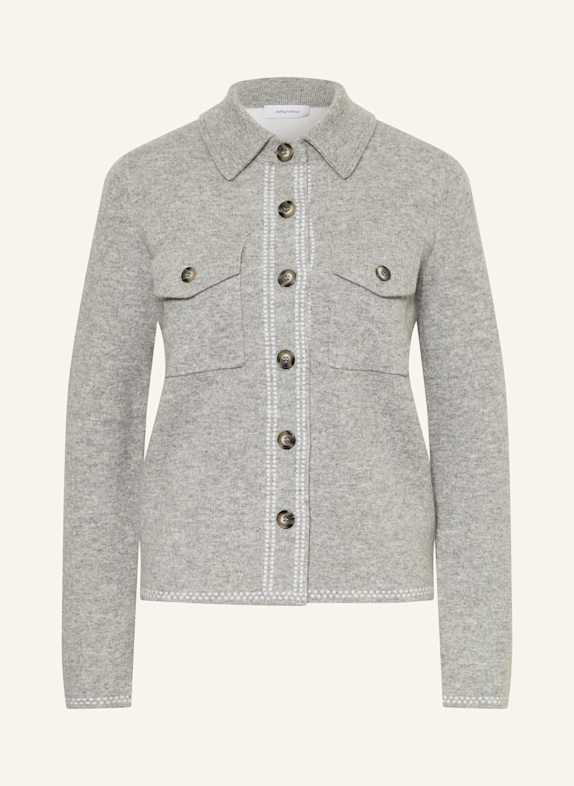 darling harbour Strickjacke mit Cashmere silbegrau melange / creme