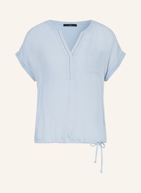 oui Blusenshirt mit Schmuckperlen HELLBLAU