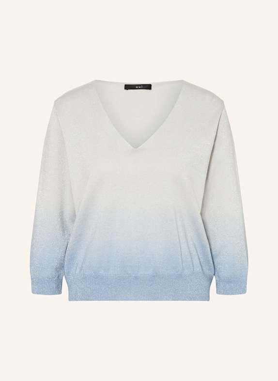 oui Pullover mit Glitzergarn HELLGRAU/ BLAU