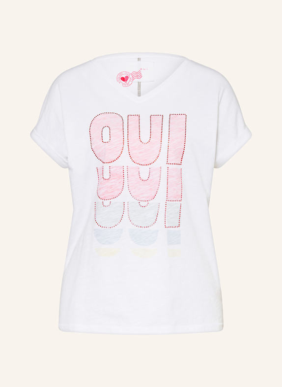 oui T-shirt with decorative gems WHITE