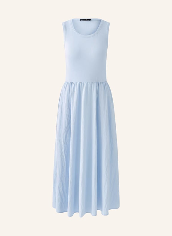 oui Kleid im Materialmix HELLBLAU