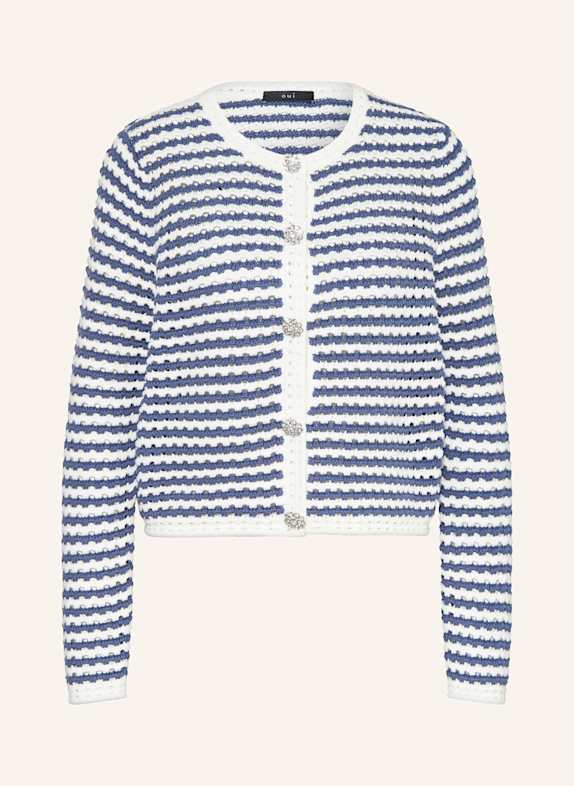 oui Strickjacke WEISS/ DUNKELBLAU