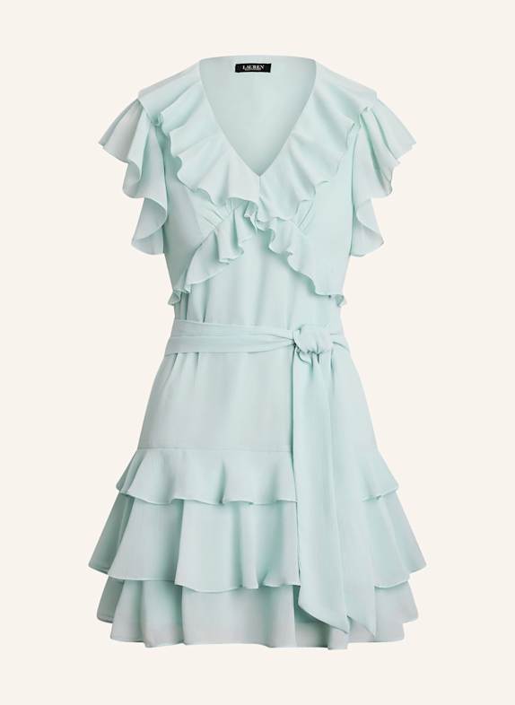 LAUREN RALPH LAUREN Kleid mit Volants HELLBLAU