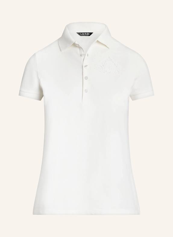 LAUREN RALPH LAUREN Piqué-Poloshirt INDIE mit schmuckperlen WEISS
