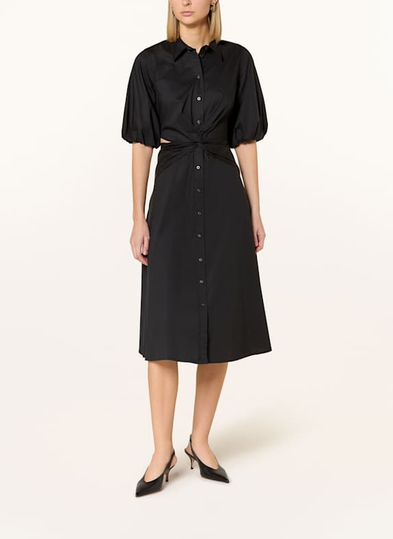 LAUREN RALPH LAUREN Hemdblusenkleid mit Cut-outs SCHWARZ