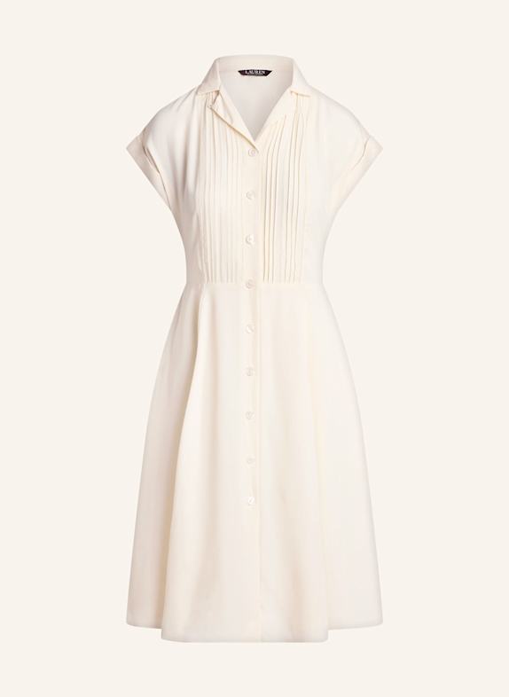 LAUREN RALPH LAUREN Hemdblusenkleid mit Plissees CREME