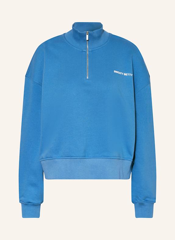Sweaty Betty Bluza dresowa typu troyer REVIVE NIEBIESKI
