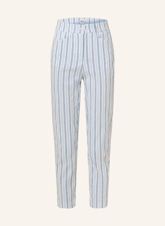 BRAX 7/8-Chino SILVIO P im Jogging-Stil Tapered Fit HELLBLAU/ WEISS
