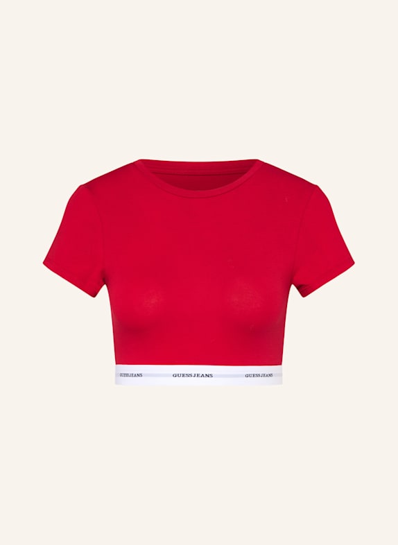 GUESS JEANS Cropped shirt RED