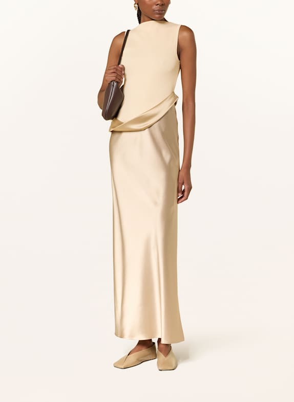 Nanushka COBEE dress in mixed materials DUNE/CREME DUNE/CREME