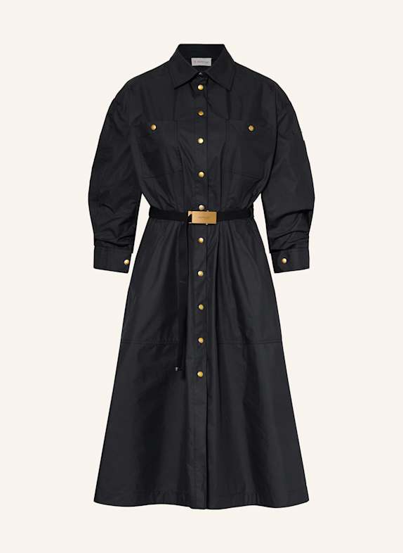 MONCLER Shirt dress with 3/4 sleeves BLACK