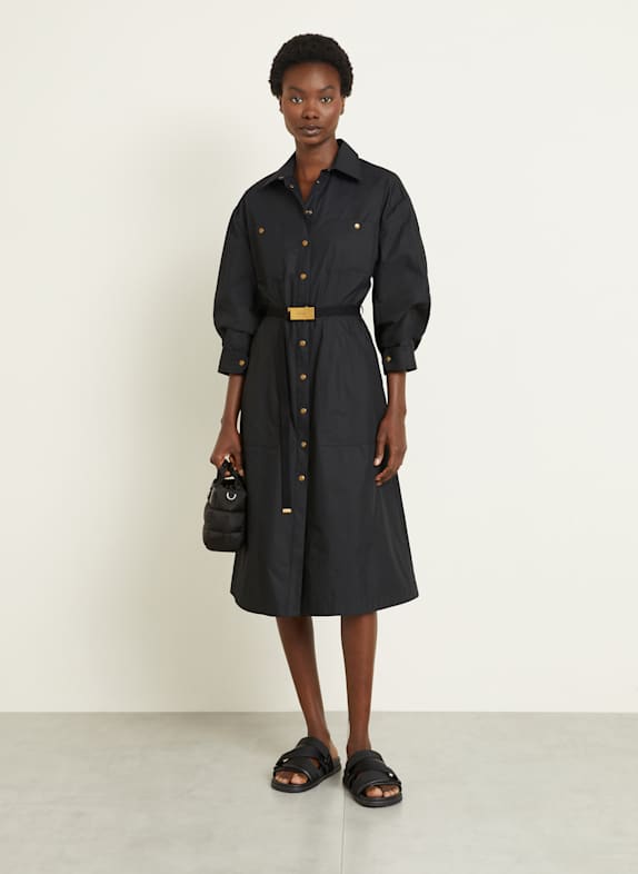 MONCLER Shirt dress with 3/4 sleeves BLACK