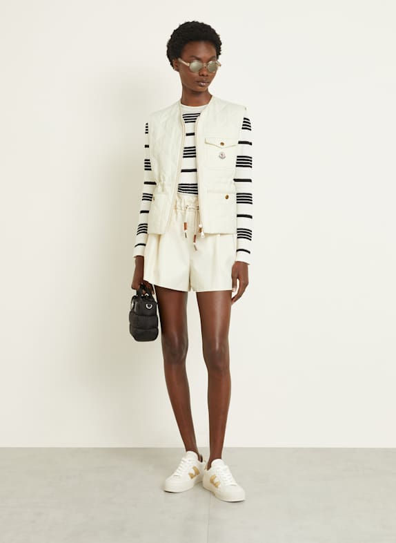 MONCLER Steppweste VIGNY aus Leinen ECRU