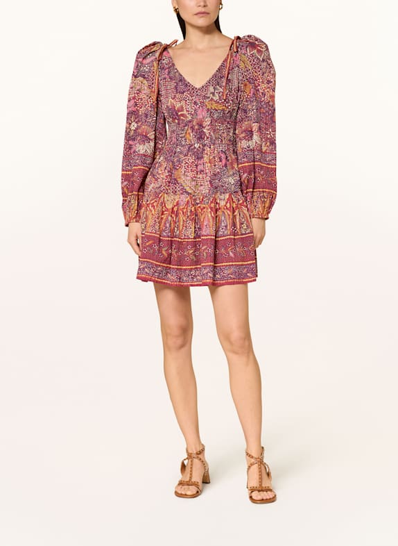 ULLA JOHNSON Kleid ANIKA DUNKELROT/ GELB/ LILA