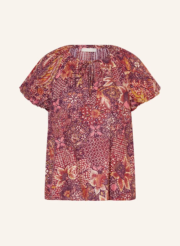 ULLA JOHNSON Blusenshirt ISSA DUNKELLILA/ HELLROT/ CREME