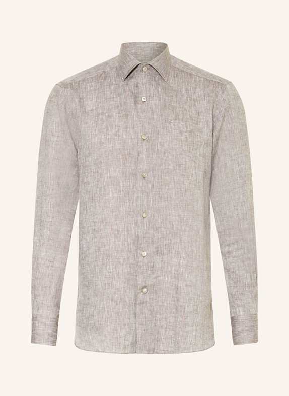 ZEGNA Leinenhemd OASI Comfort Fit GRAU