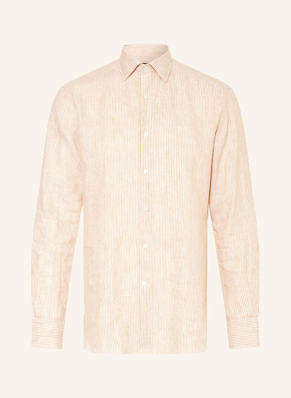 ZEGNA Leinenhemd Regular Fit WEISS/ HELLBRAUN