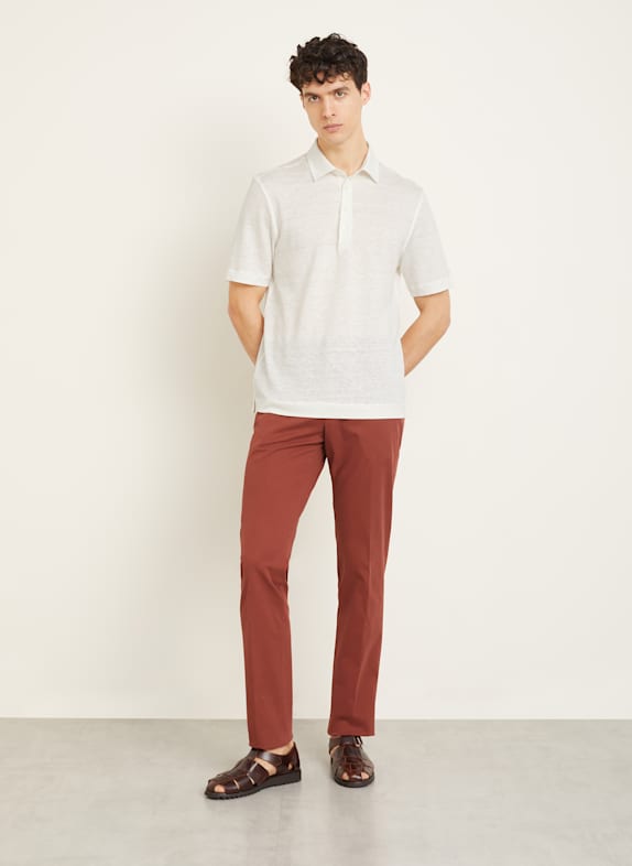 ZEGNA Linnen poloshirt WIT