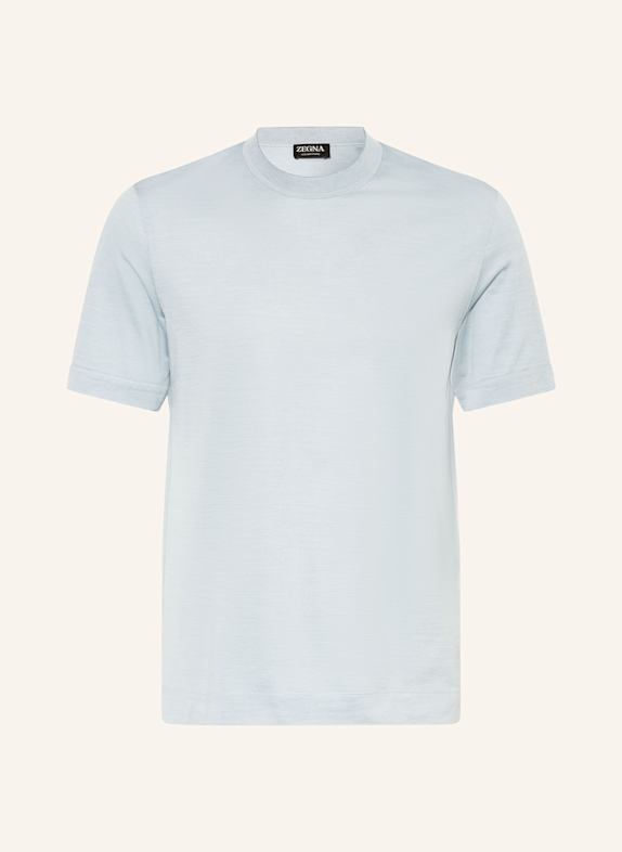ZEGNA T-shirt with silk LIGHT BLUE