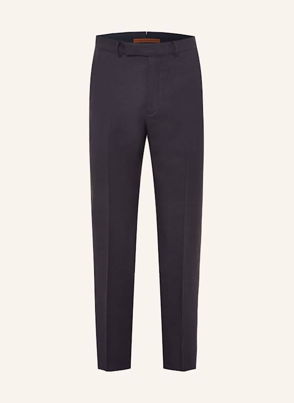 ZEGNA Pantalon de costume coupe classique en lin BLEU FONCÉ